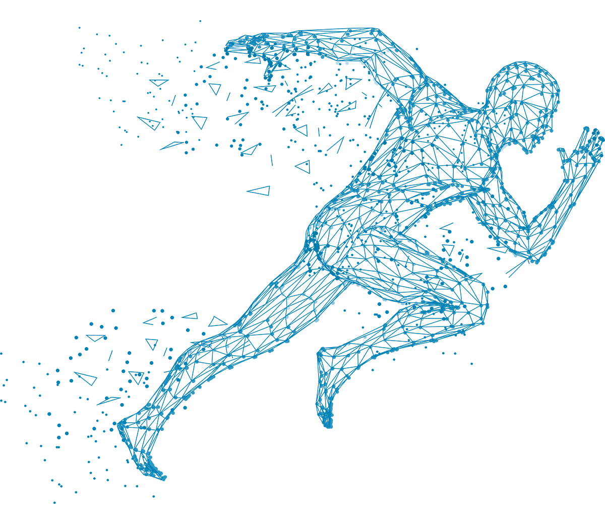 line drawing of a man running